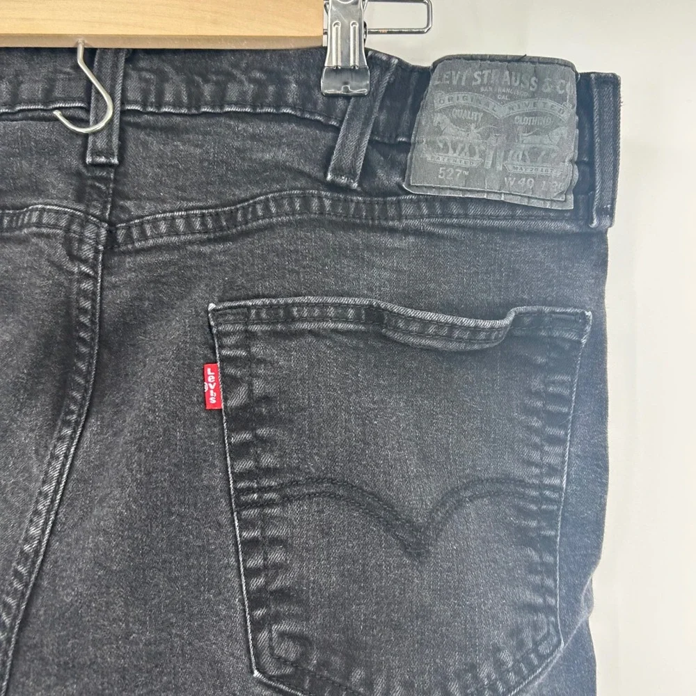 Levis 527 Slim Bootcut Jeans mens W40 L30 Faded Black Denim‎ 05527-0539